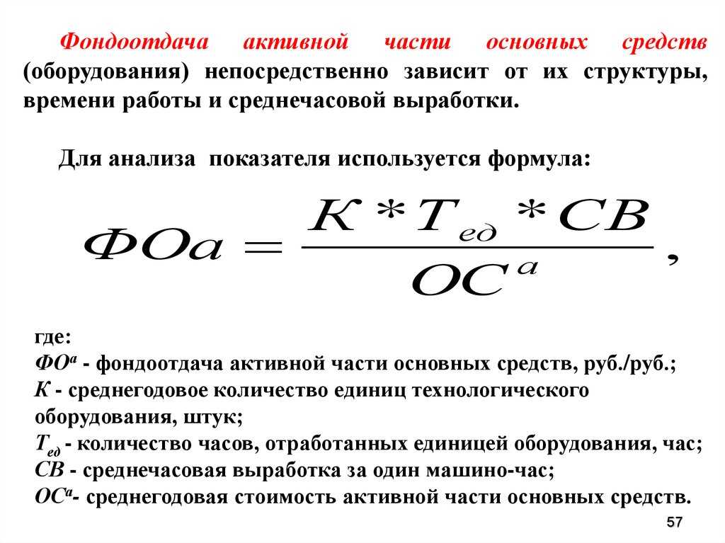 Что такое фондоотдача и её расчет по формуле