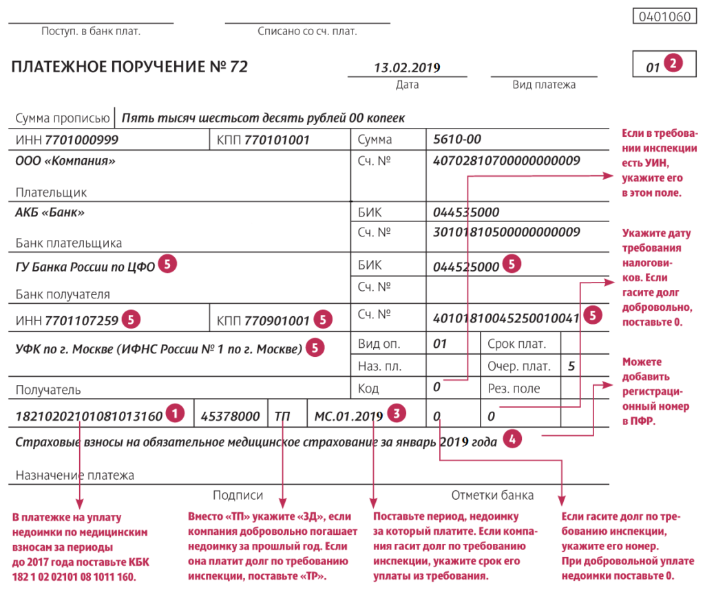 Платёжное поручение. как заполнить. образец и бланк 2024 года