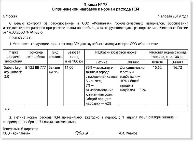 Нормы расхода топлива на 2023 год таблица