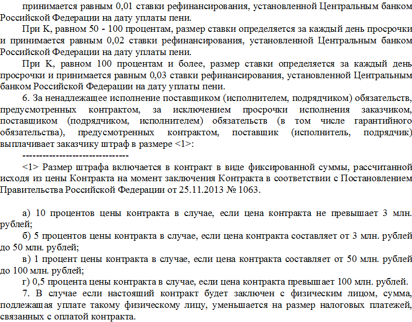 Калькулятор расчёта пени за просрочку исполнения контракта