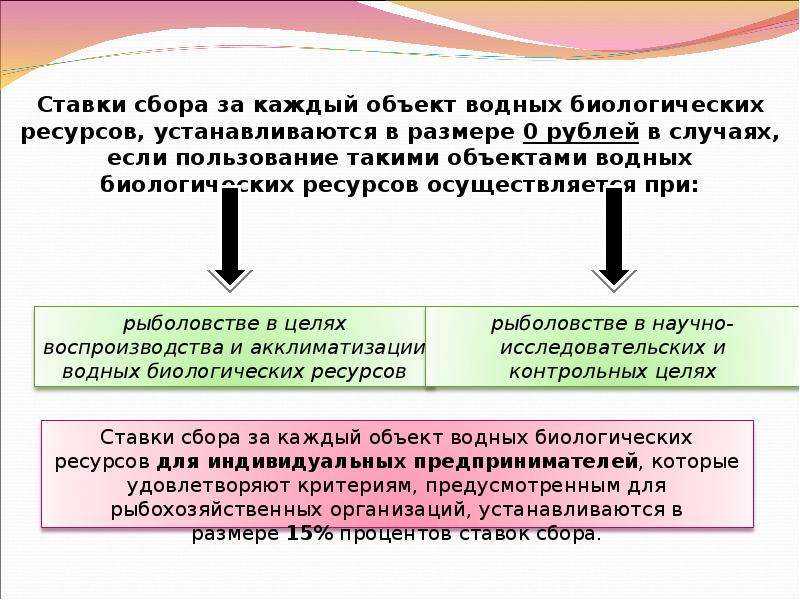 Сборы за пользование объектами животного мира и объектами водных биологических ресурсов: ставки, суммы