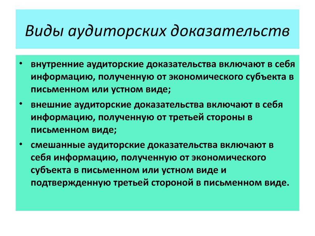 Аудиторская деятельность. аудиторские доказательства