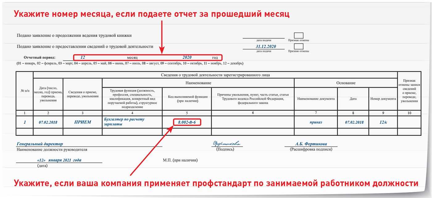Новая форма ефс-1 подраздел 1.1 (бывшая сзв-тд) с 01.01.2024