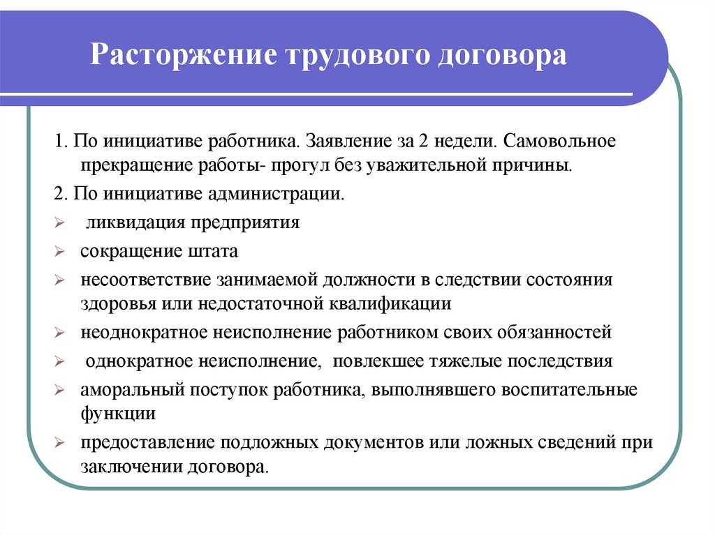 Аннулирование трудового договора по инициативе работника: по тк рф