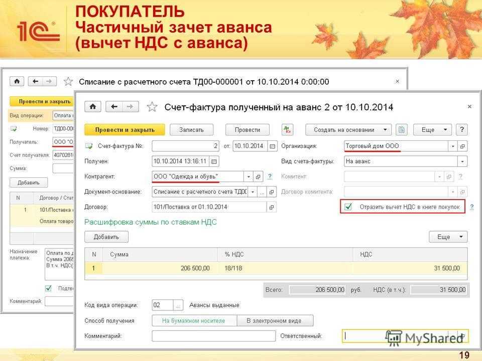 Как происходит исчисление ндс с полученного аванса