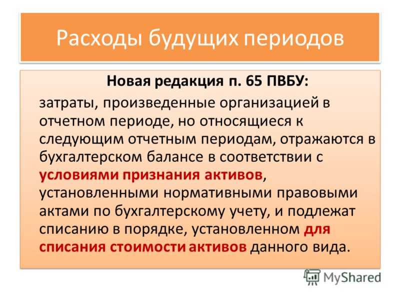 Расходы будущих периодов