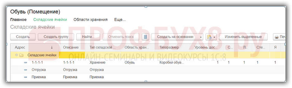 Обзор блока адресного хранения в программах 1с: ут, erp и ка