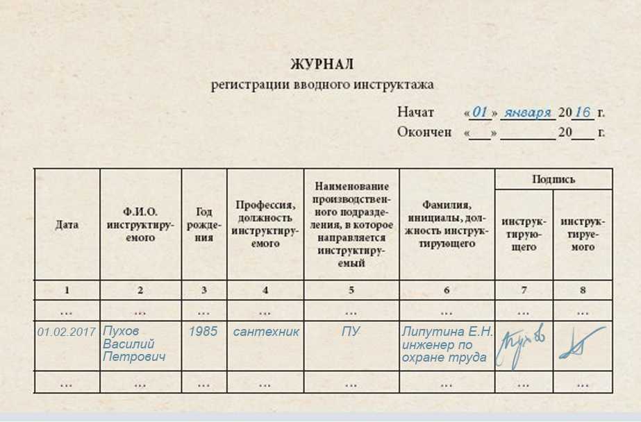 Образец журнала учета выдачи инструкций по охране труда. бланк 2024 года для заполнения