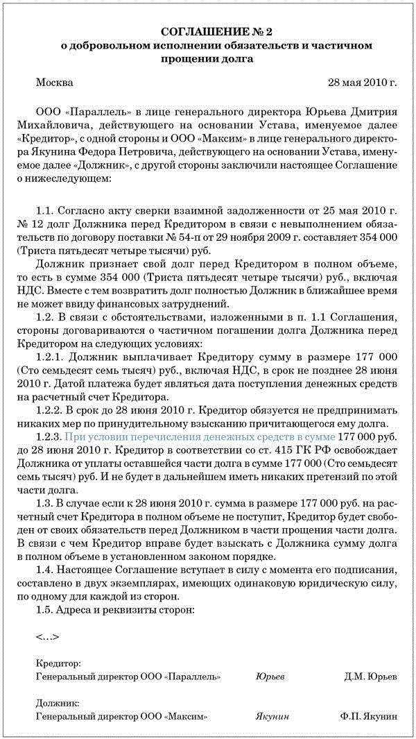 Допустимость прощения долга между коммерческими организациями | статья в журнале «молодой ученый»