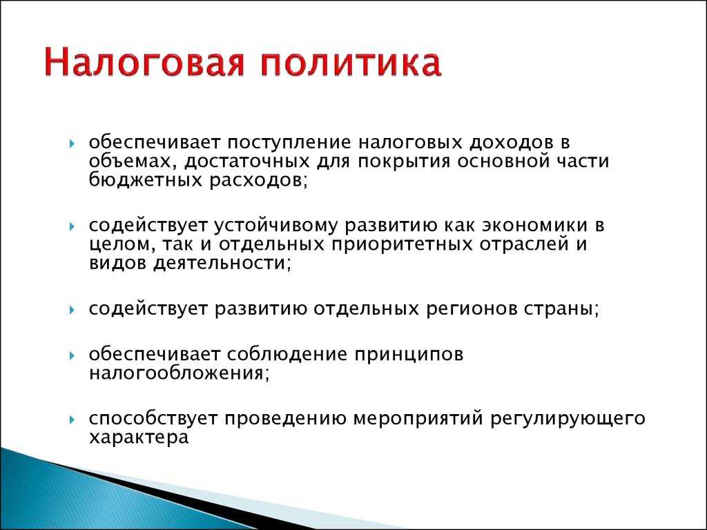 Политика налоговая и бюджетная