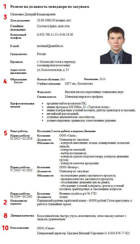 Как  написать резюме: структура, необходимая информация, образец
