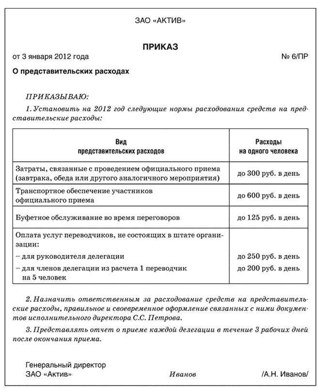 Представительские расходы при налоге на прибыль: как оформить