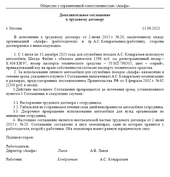 Компенсация за использование личного автомобиля: размер и расчет, нормы