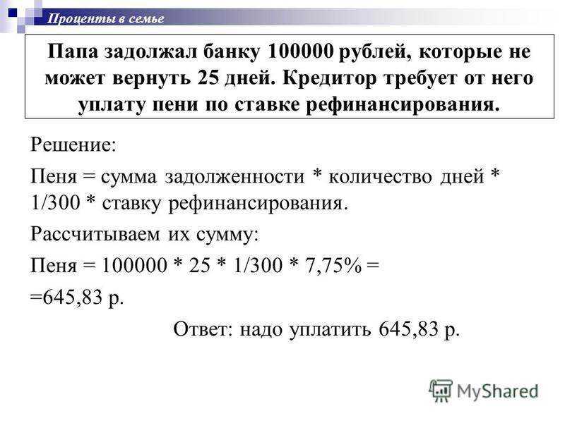 Калькулятор неустойки 1/300 ставки рефинансирования - сколько это?
