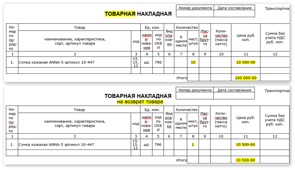 Возврат товара юрлицом юрлицу: сроки, оформление