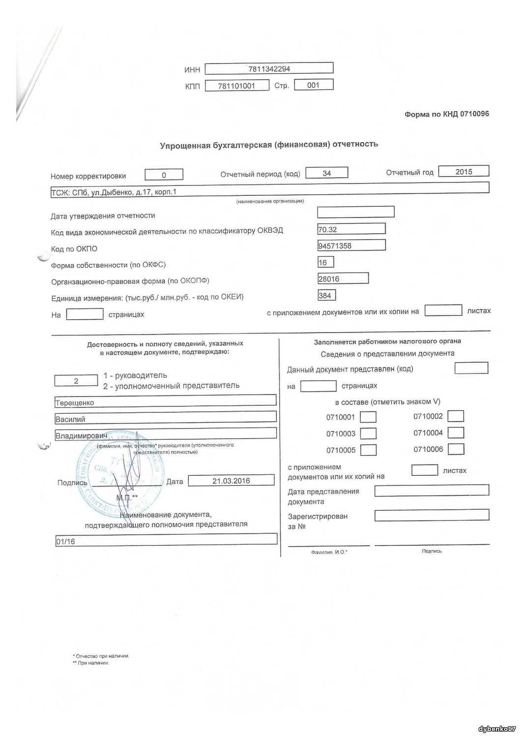 Скачать бланк кнд 0710096
